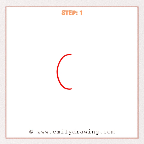 how to draw a bubble letter q - A first step sketch for a bubble letter q showing a single large curved “C” line forming the left outer outline.